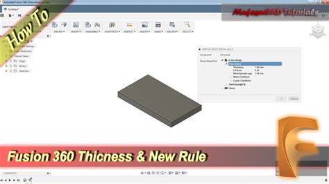 fusion 360 change sheet metal rules|sheet metal fusion 360 tutorial.